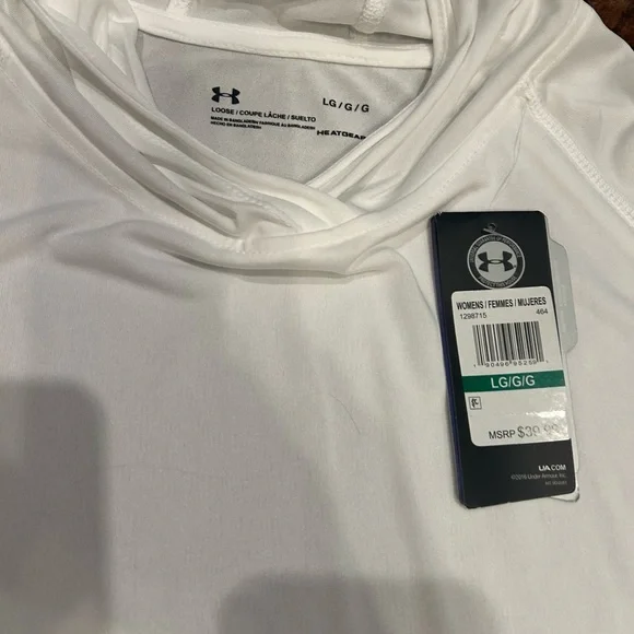 Woman's Under Armour casual oversized White Hoodie NWT size LG gym/errands - Picture 2 of 3